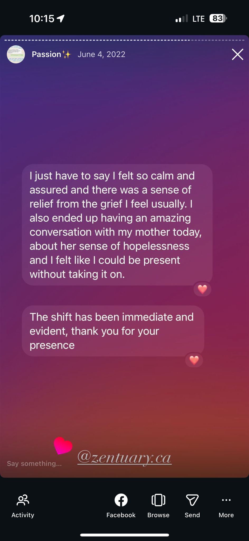 Client testimonial