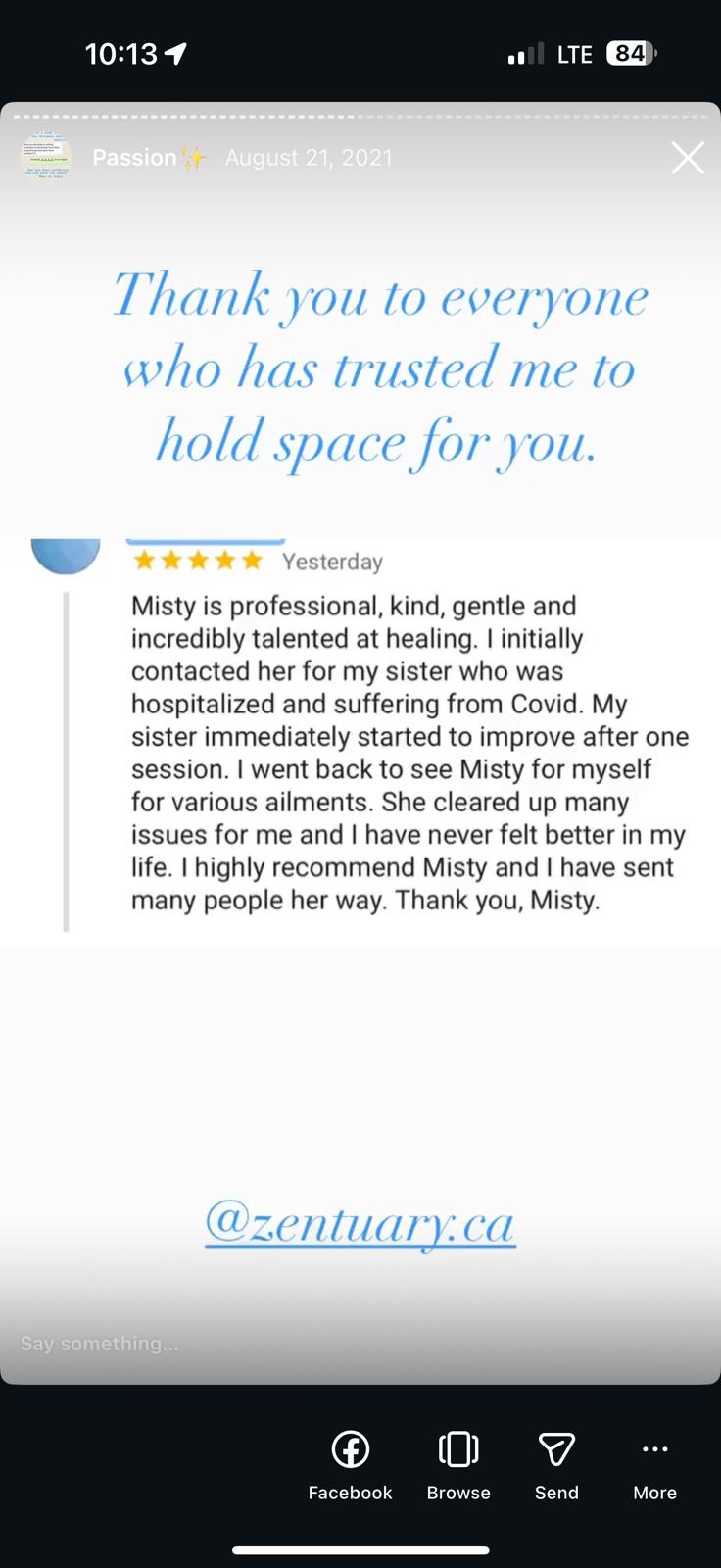 Client testimonial
